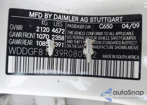 2009 Mercedes-Benz C 300 Sport 4Matic из США, поврежденный, VIN WDDGF81X39R080982